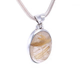 Statement Cabochon Golden Rutilated Quartz Pendant