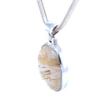 Statement Cabochon Golden Rutilated Quartz Pendant