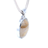 Statement Cabochon Golden Rutilated Quartz Pendant