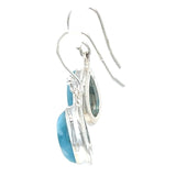 Larimar Tear Drop Silver Earrings