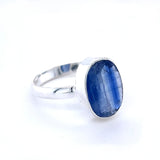 Blue Kyanite Solitaire Silver Ring