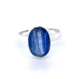 Blue Kyanite Solitaire Silver Ring