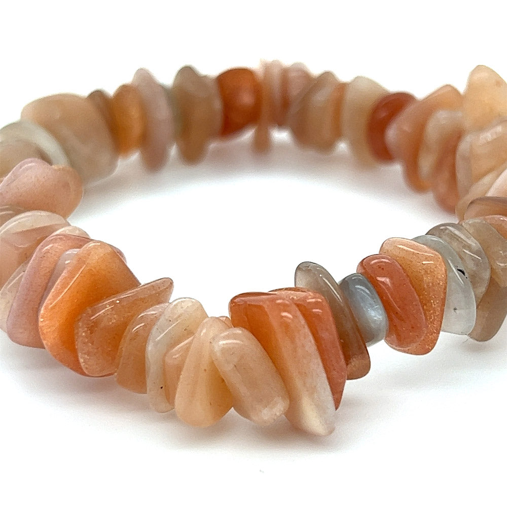 Peach Moonstone Tumbled Bracelet