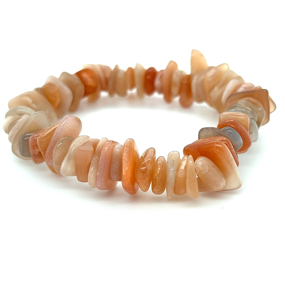 Peach Moonstone Tumbled Bracelet