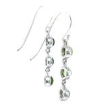 Peridot Multi Drop Sterling Silver Earrings