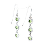 Peridot Multi Drop Sterling Silver Earrings