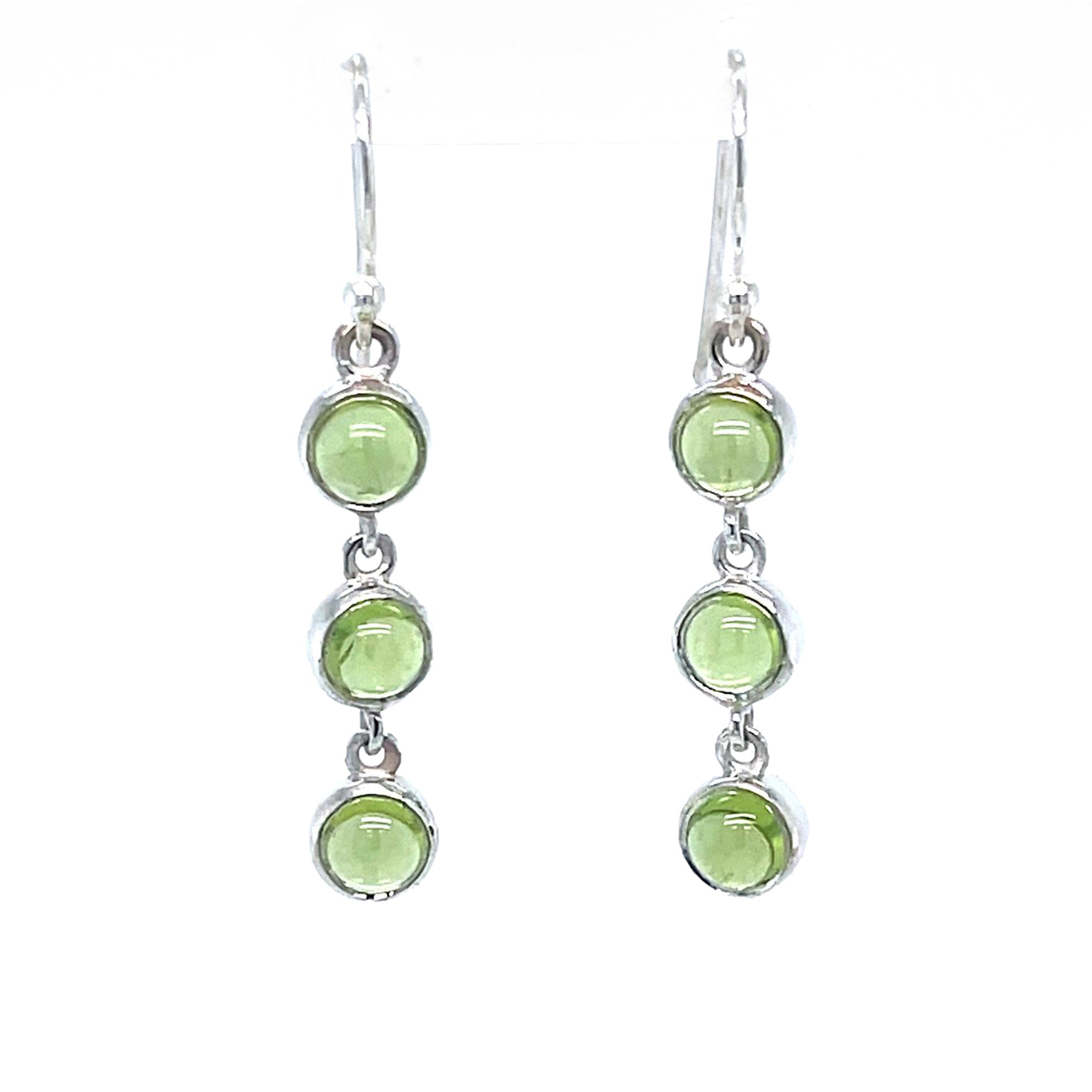 Peridot Multi Drop Sterling Silver Earrings