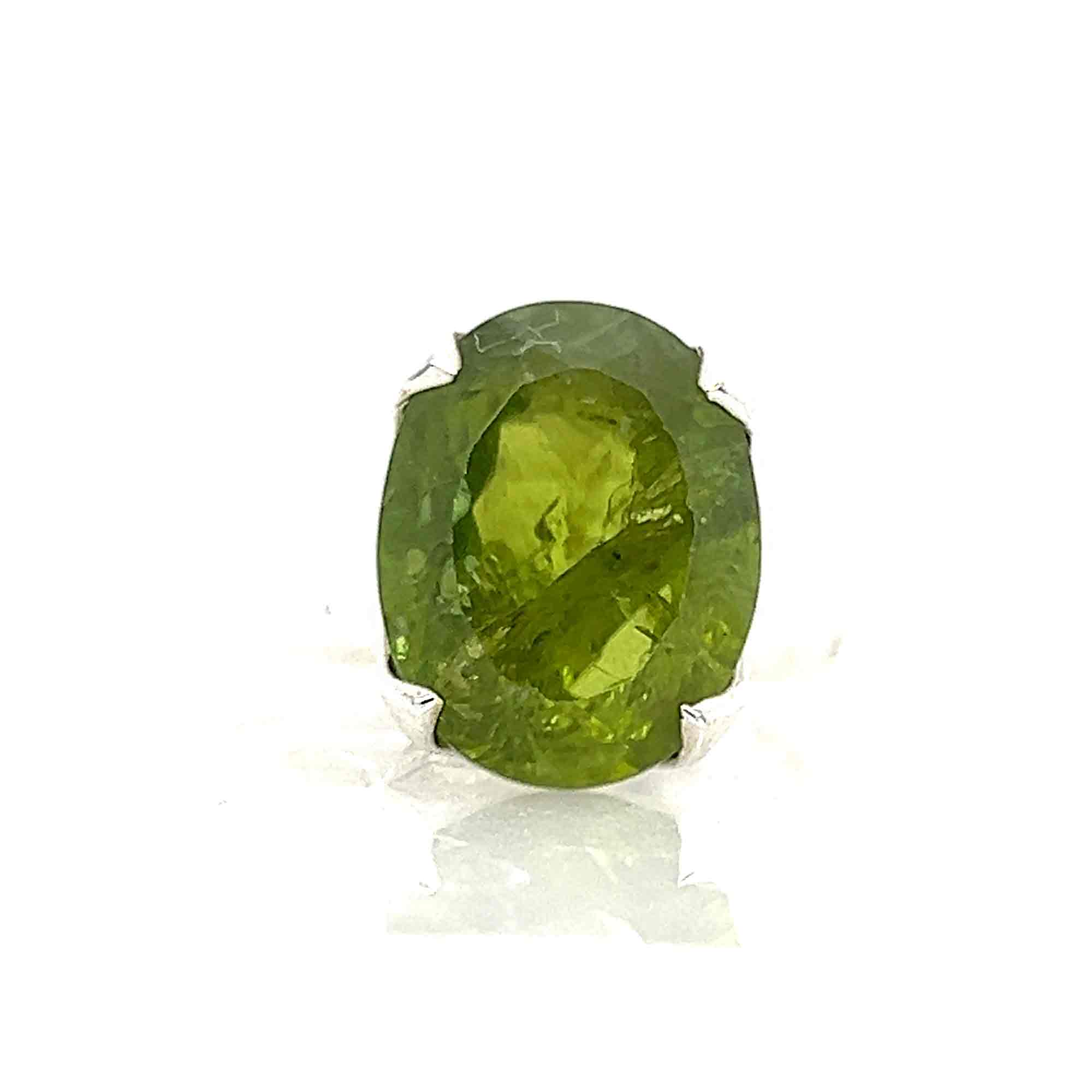 Faceted Peridot Ring