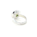 Circular Silver Feature Peridot Ring