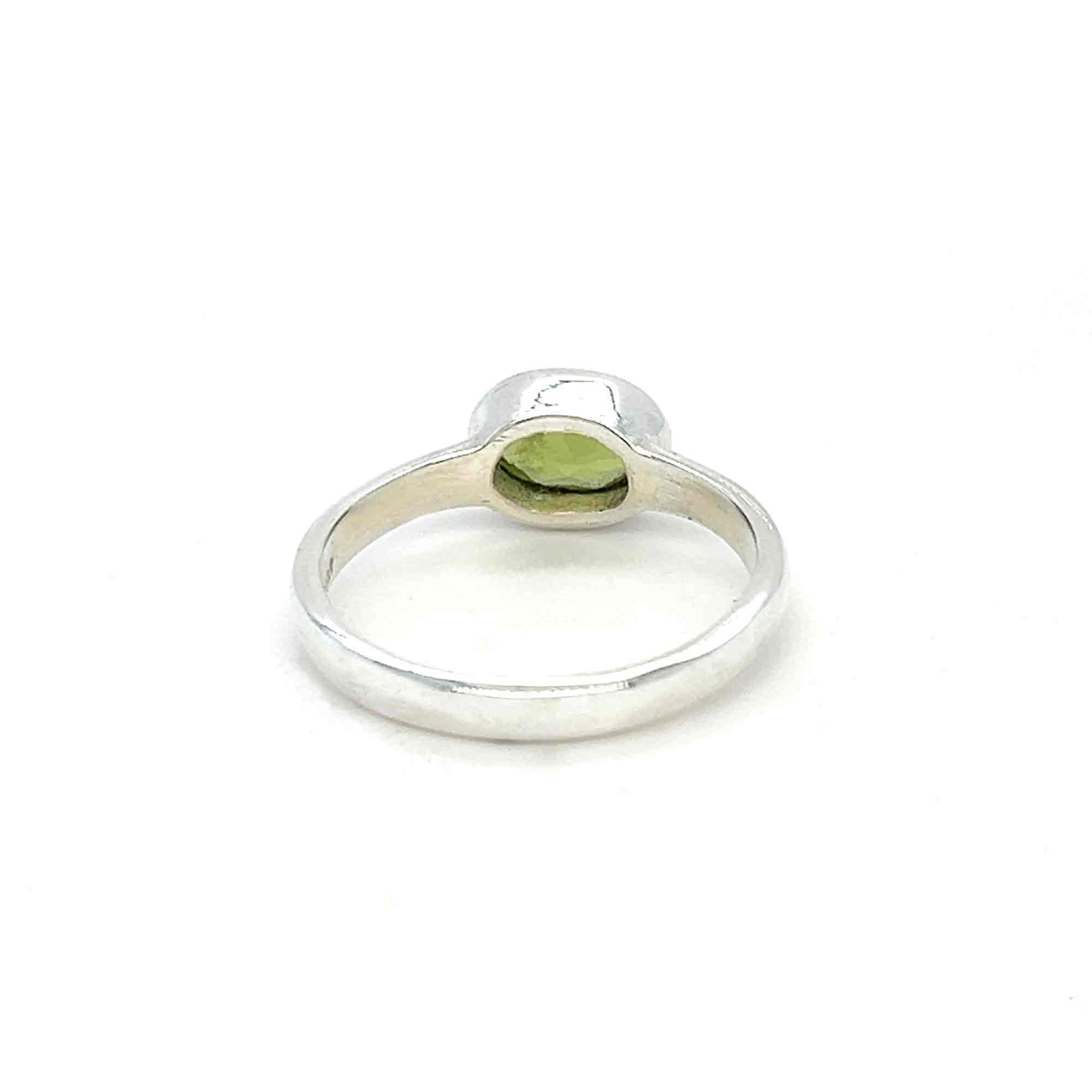 Sterling Silver Faceted Peridot Ring