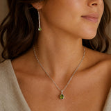 Peridot Silver Drop Earrings