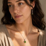 Peridot Silver Drop Earrings