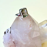 Faceted Rectangular Prasiolite Ring