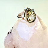 Faceted Prasiolite Teardrop Ring