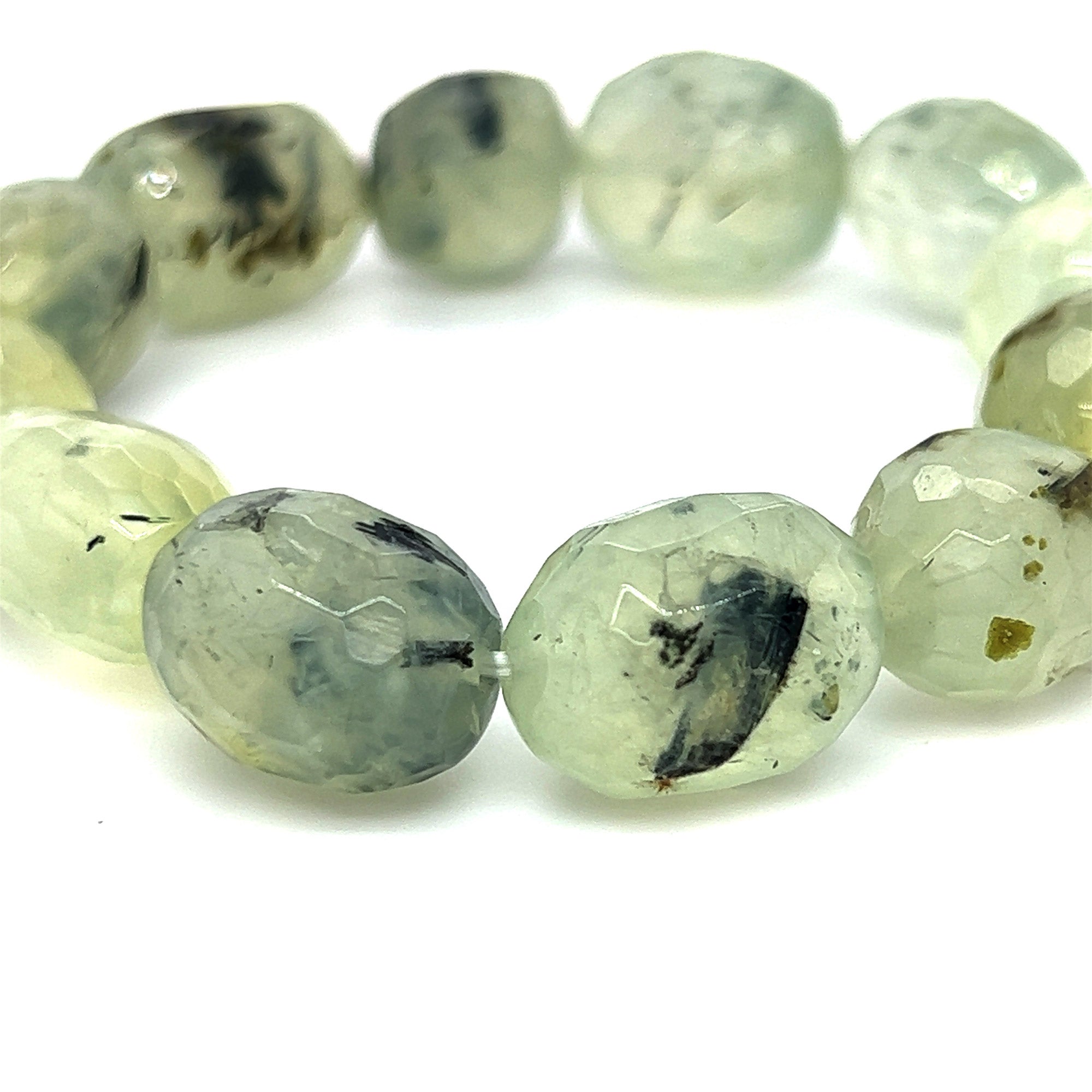 Prehnite Faceted Bead Bracelet