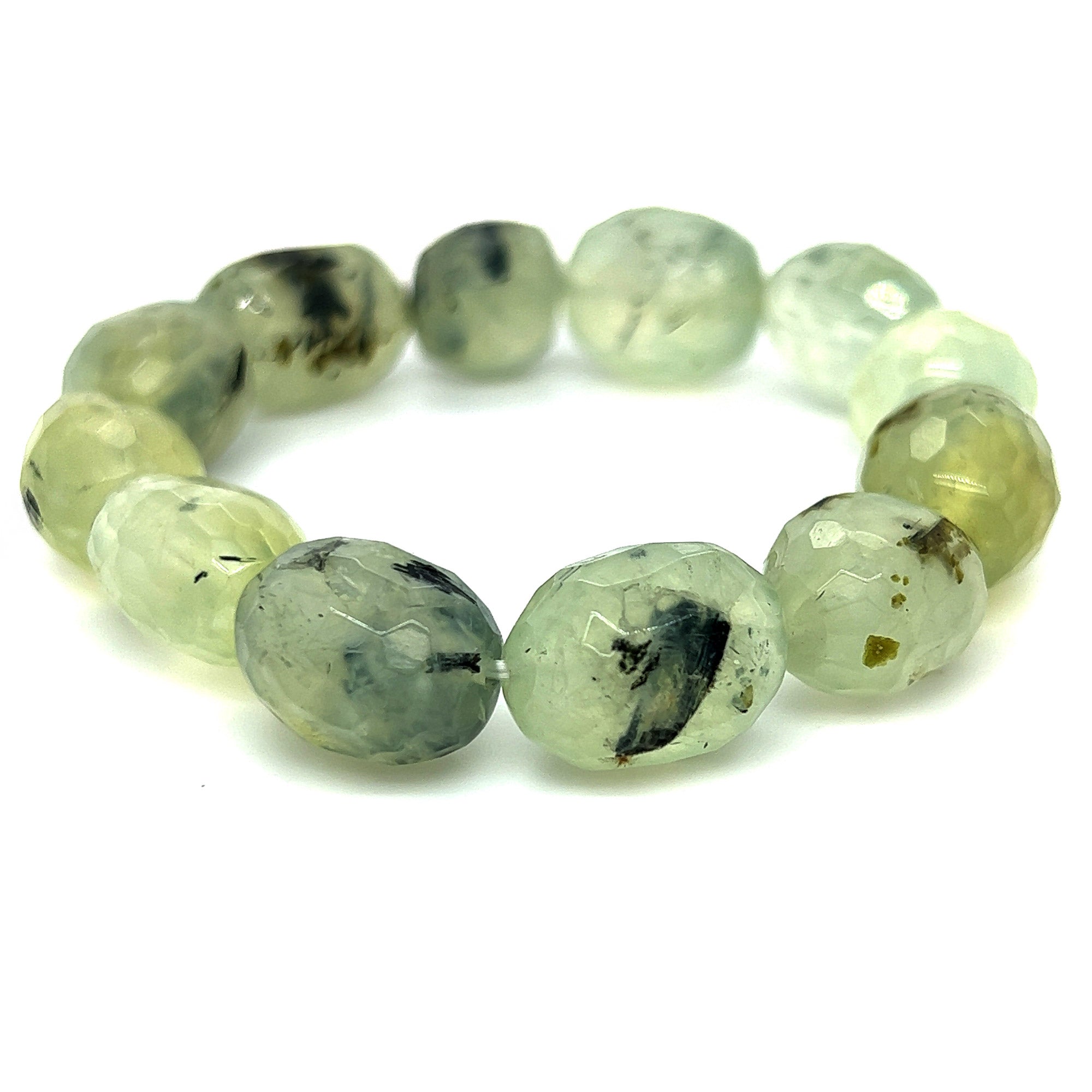 Prehnite Faceted Bead Bracelet