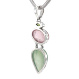 Prehnite Rose Quartz & Peridot Pendant