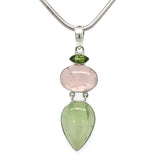 Prehnite Rose Quartz & Peridot Pendant