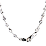 Silver anchor chain necklace with a sturdy clasp on a white background