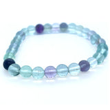 Rainbow Fluorite Round Bead Bracelet