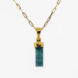 Blue Tourmaline Gold (18k micron plated) Necklace