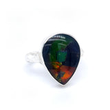 Ammolite Silver Ring