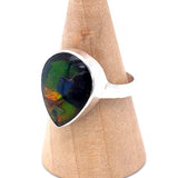Ammolite Silver Ring