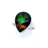 Ammolite Silver Ring