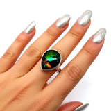 Ammolite Silver Ring