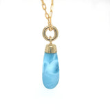 Larimar Bullet Pendant in 18k Gold Plated Silver