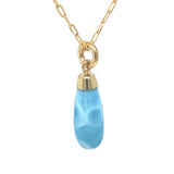Larimar Bullet Pendant in 18k Gold Plated Silver