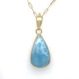Larimar 18k Gold Plated Teardrop Pendant