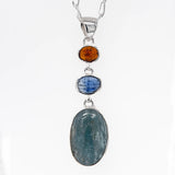 Aqua, Blue, Orange Kyanite Pendant