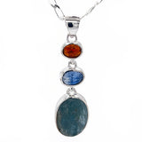 Aqua, Blue, Orange Kyanite Pendant