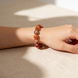 Fire Agate 1cm Bead Bracelet