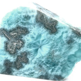 High quality Larimar specimen with ocean-like patterning and polished face