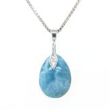 Genuine Dominican Republic Larimar pendant in silver setting