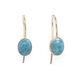 Larimar 18k Plated Gold Drop Earrings