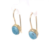 Larimar 18k Plated Gold Drop Earrings