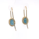 Larimar 18k Plated Gold Drop Earrings