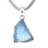Raw Aquamarine Sterling Silver Pendant