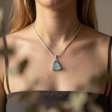 Raw Aquamarine Sterling Silver Pendant