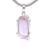 Raw Pink Kunzite Sterling Silver Pendant