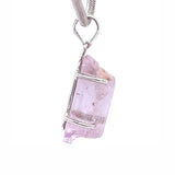 Raw Pink Kunzite Sterling Silver Pendant