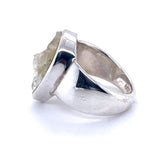 Raw Libyan Desert Glass Sterling Silver Statement Ring