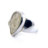 Raw Libyan Desert Glass Sterling Silver Statement Ring
