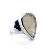 Raw Libyan Desert Glass Sterling Silver Statement Ring