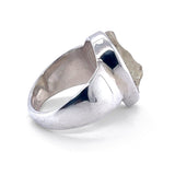 Raw Libyan Desert Glass Sterling Silver Statement Ring