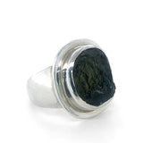 Raw Moldavite Statement Ring