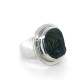 Raw Moldavite Statement Ring